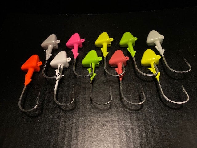 25 1/4 oz JIG HEADS SALTWATER XX-STRONG 4/0 MUSTAD HOOK Lot of 25 T&A JIGS 25 1/4 oz JIG HEADS SALTWATER XX-STRONG 4/0 MUSTAD HOOK Lot of 25 T&A JIGS