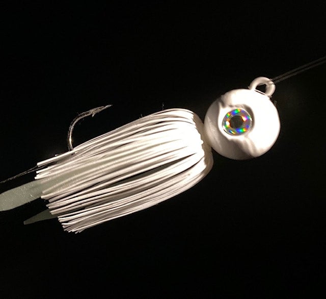 Fluke Flounder Gulp Ball Jigs All Classic White with Mustad Black