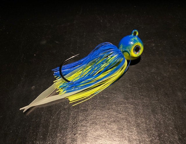 6 pezzi. FLUKE EAR BALL JIGS CON PRESA OCULARE #1 GIREVOLE JOHN